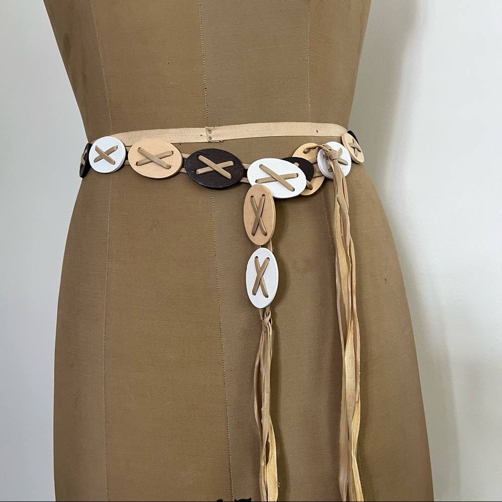 2/$20 Wooden Oval Tie Belt
